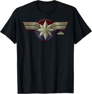 Marvel Captain Marvel Movie Chest Symbol Graphic T-Shirt - T-Shirt | Black