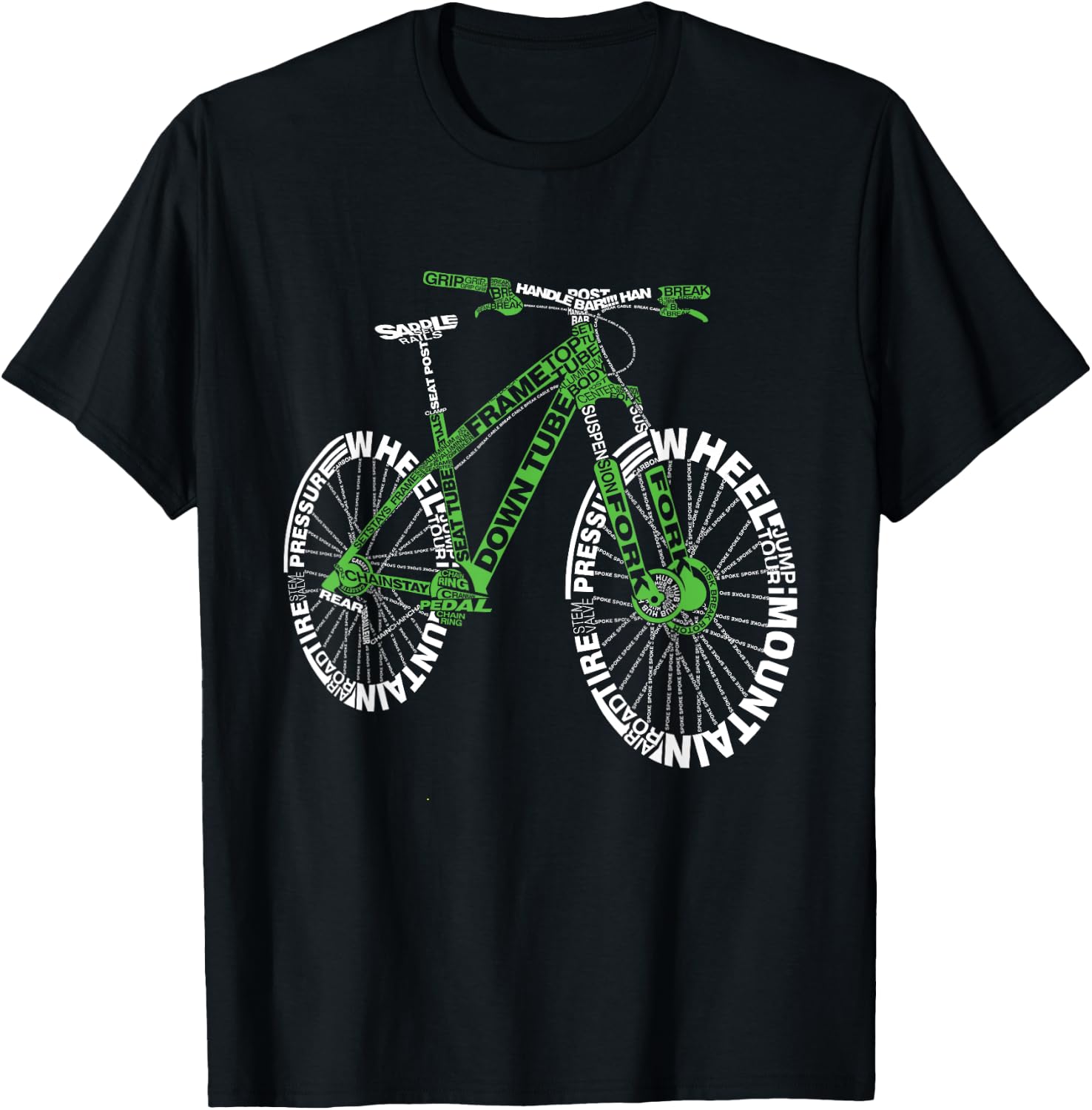 Bicycle Amazing Anatomy Mountain Bike T-Shirt - T-Shirt | Black