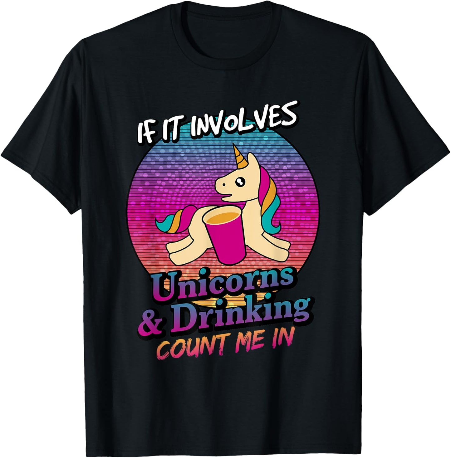Unicorns and Beer Drinking Funny Unicorn T Shirt T-Shirt - T-Shirt | Black