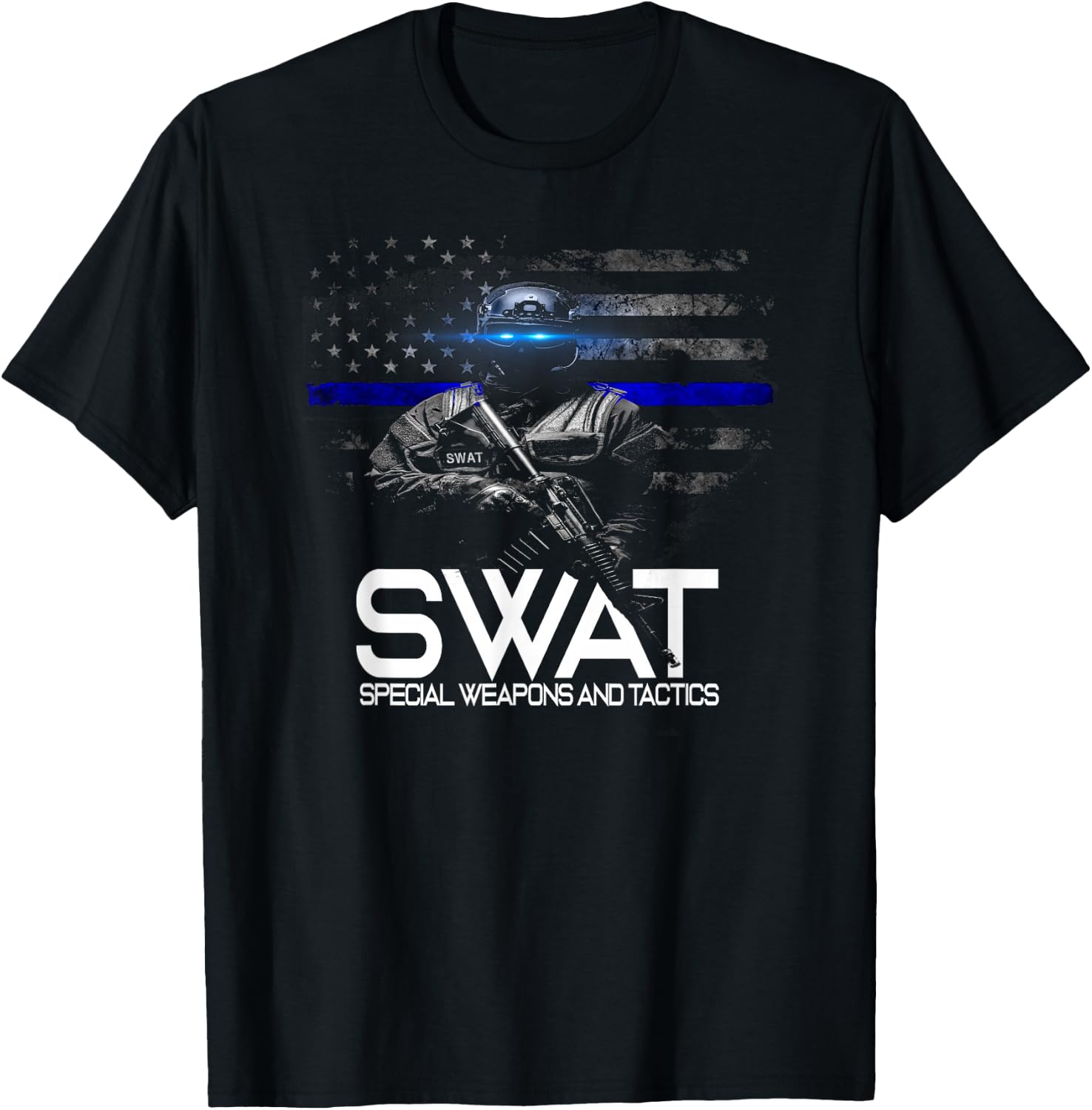 SWAT Special Weapons and Tactics Team Shirt, Police Officer T-Shirt - T-Shirt | Black