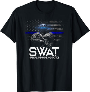 SWAT Special Weapons and Tactics Team Shirt, Police Officer T-Shirt - T-Shirt | Black