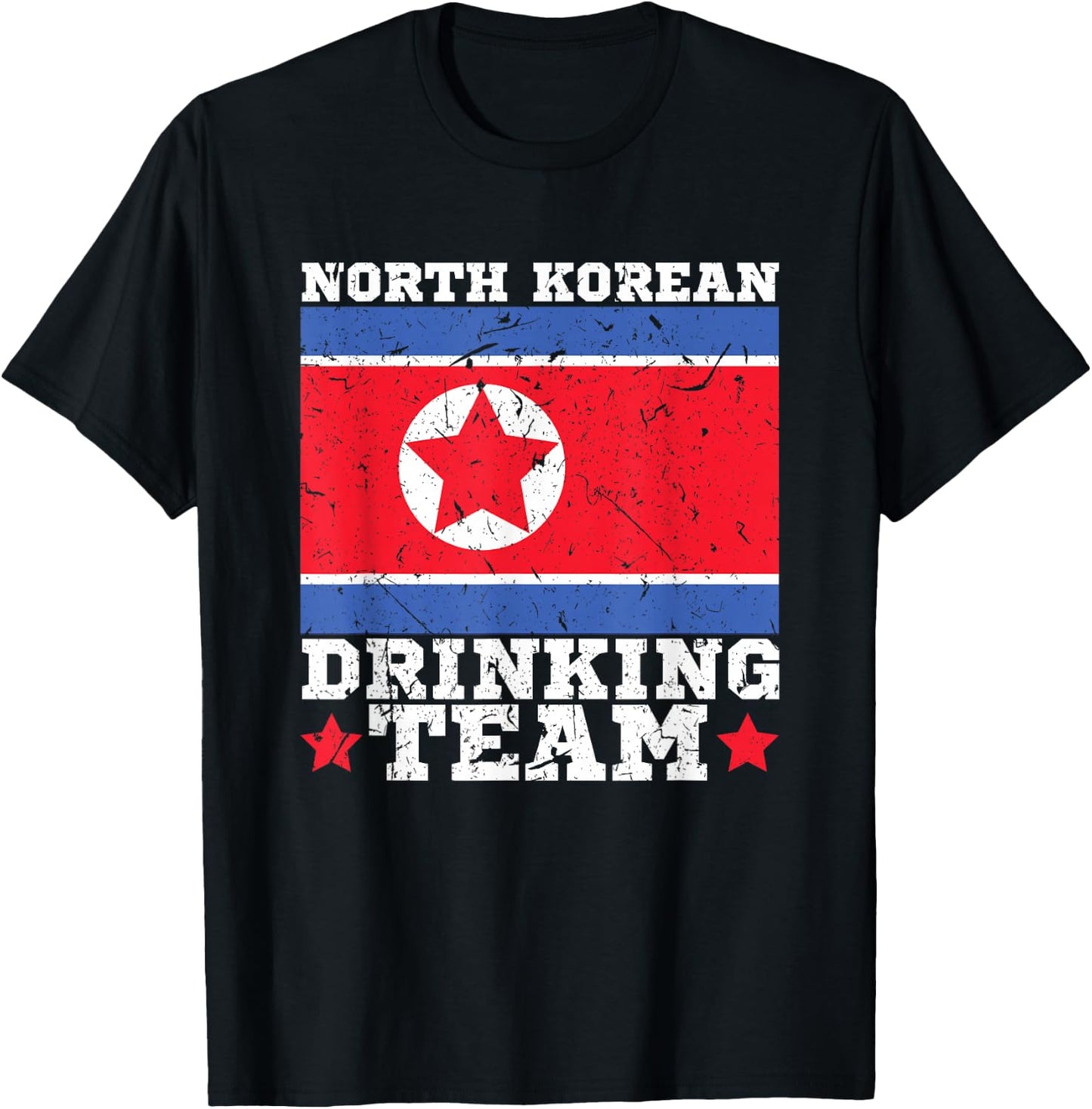North Korean Drinking Team Funny North Korea Flag Beer T-Shirt - T-Shirt | Black