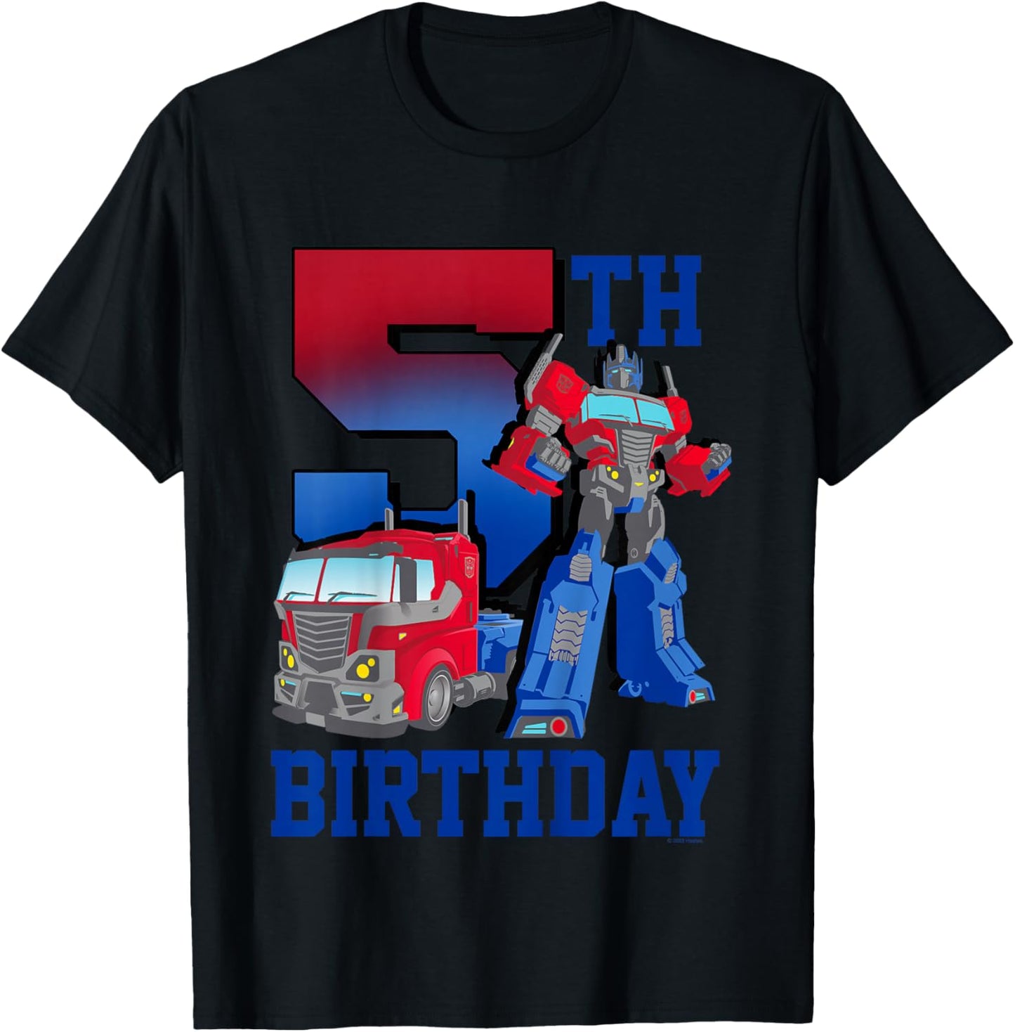 Transformers Optimus Prime 5th Birthday Gradient Fill Poster T-Shirt - T-Shirt | Black