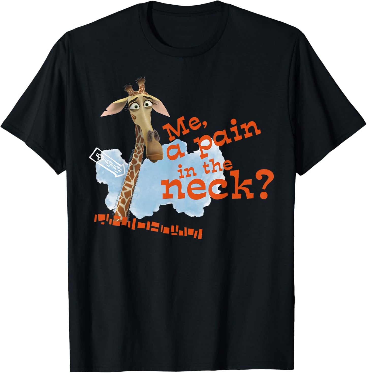 Madagascar Melman Pain In The Neck Text Poster T-Shirt - T-Shirt | Black