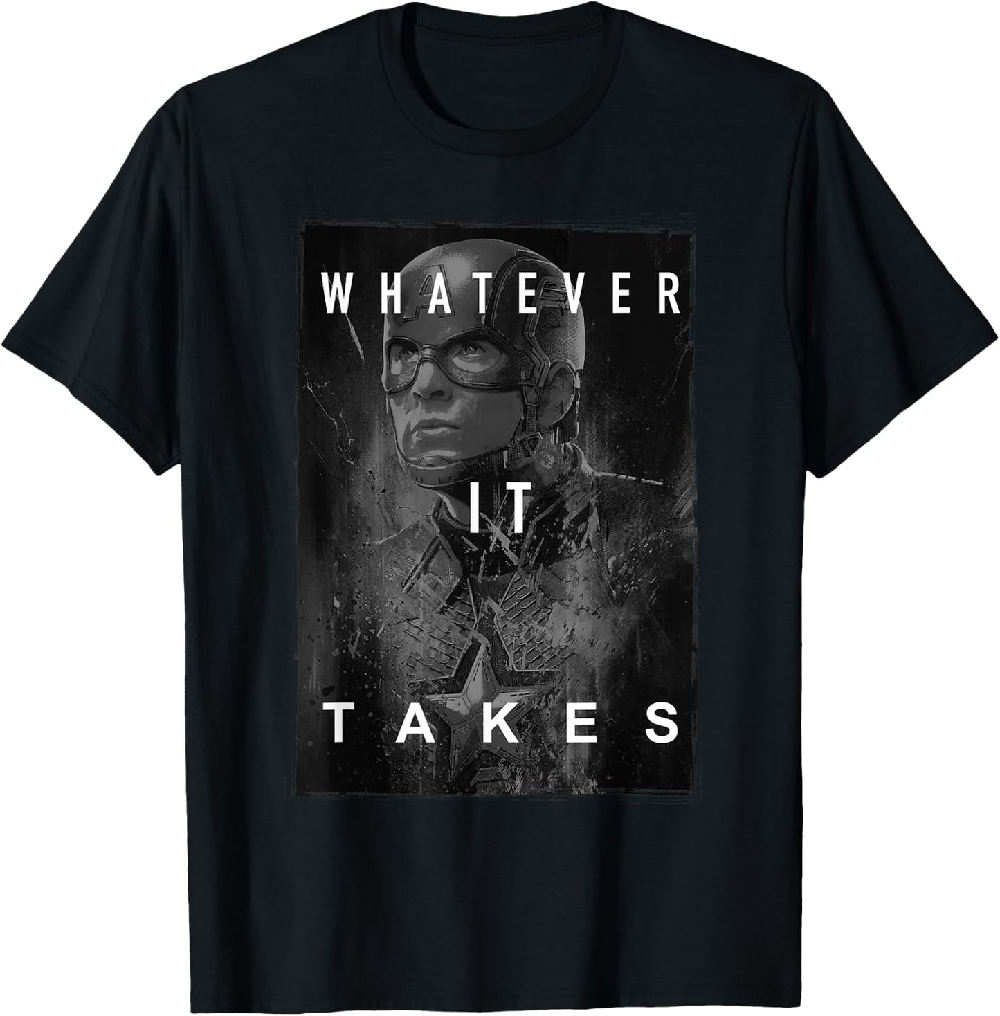 Avengers Endgame Captain America What Ever It Takes Poster T-Shirt - T-Shirt | Black