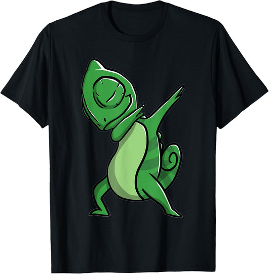 Dabbing Chameleon Kids Shirt Chameleon Youth T-Shirt - T-Shirt | Black