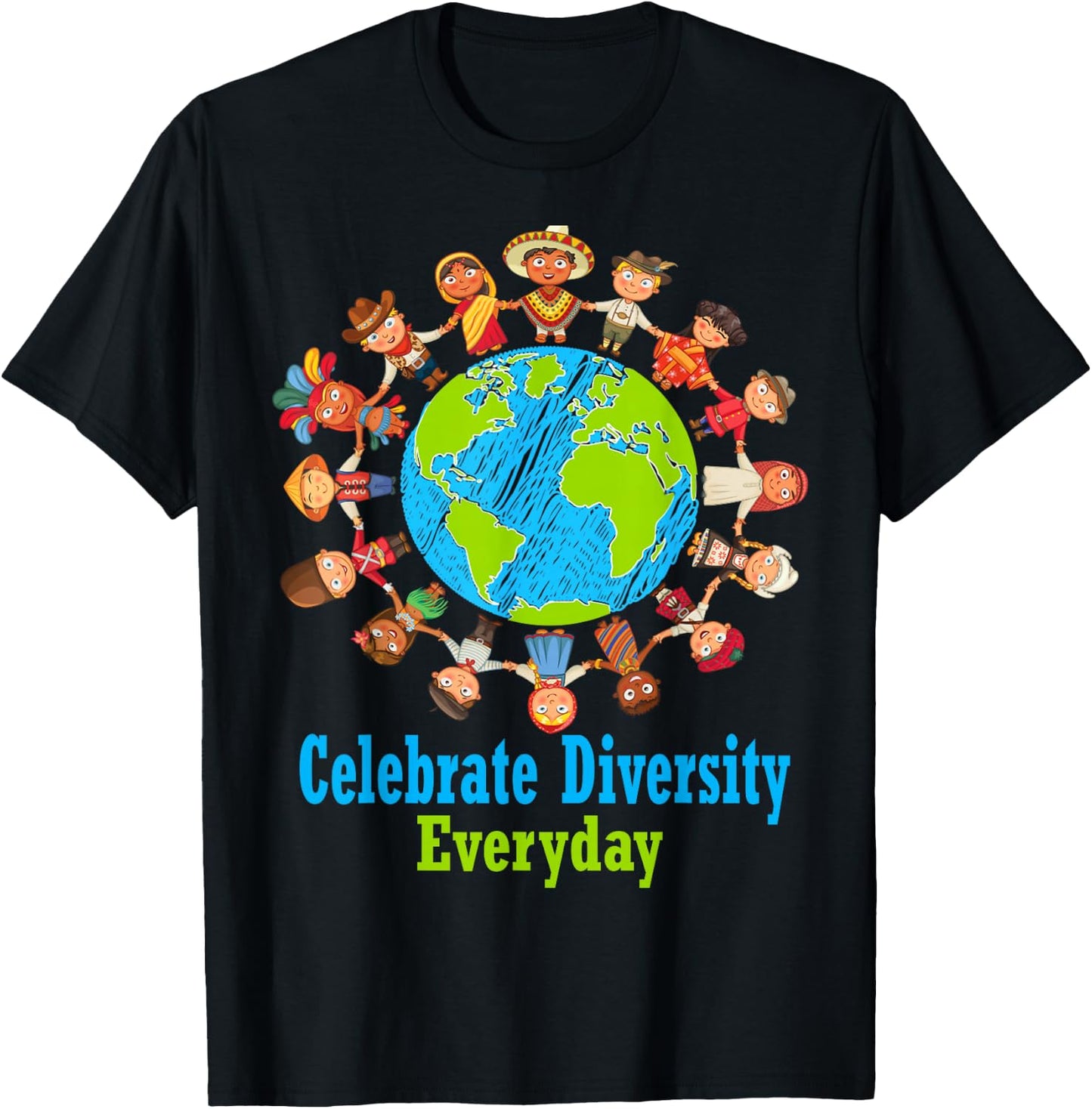 Celebrate Diversity Everyday Teachers & School Student T-Shirt - T-Shirt | Black