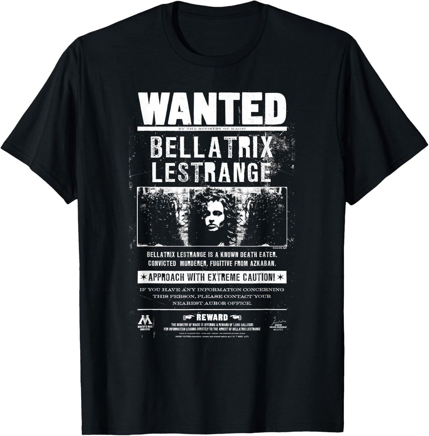 Harry Potter Wanted Bellatrix T-Shirt - T-Shirt | Black