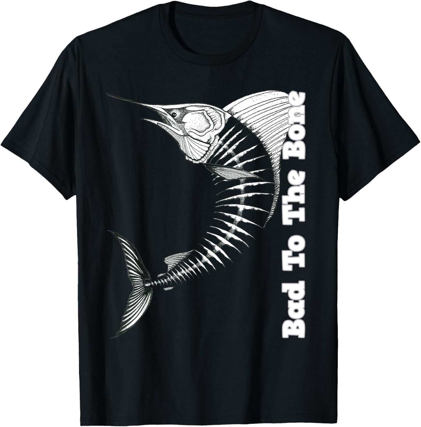 Marlin Bad To The Bone Marlin Fish Skeleton T-Shirt - T-Shirt | Black