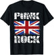 Punk Rock Vintage UK Flag Concert Music British T-Shirt - T-Shirt | Black