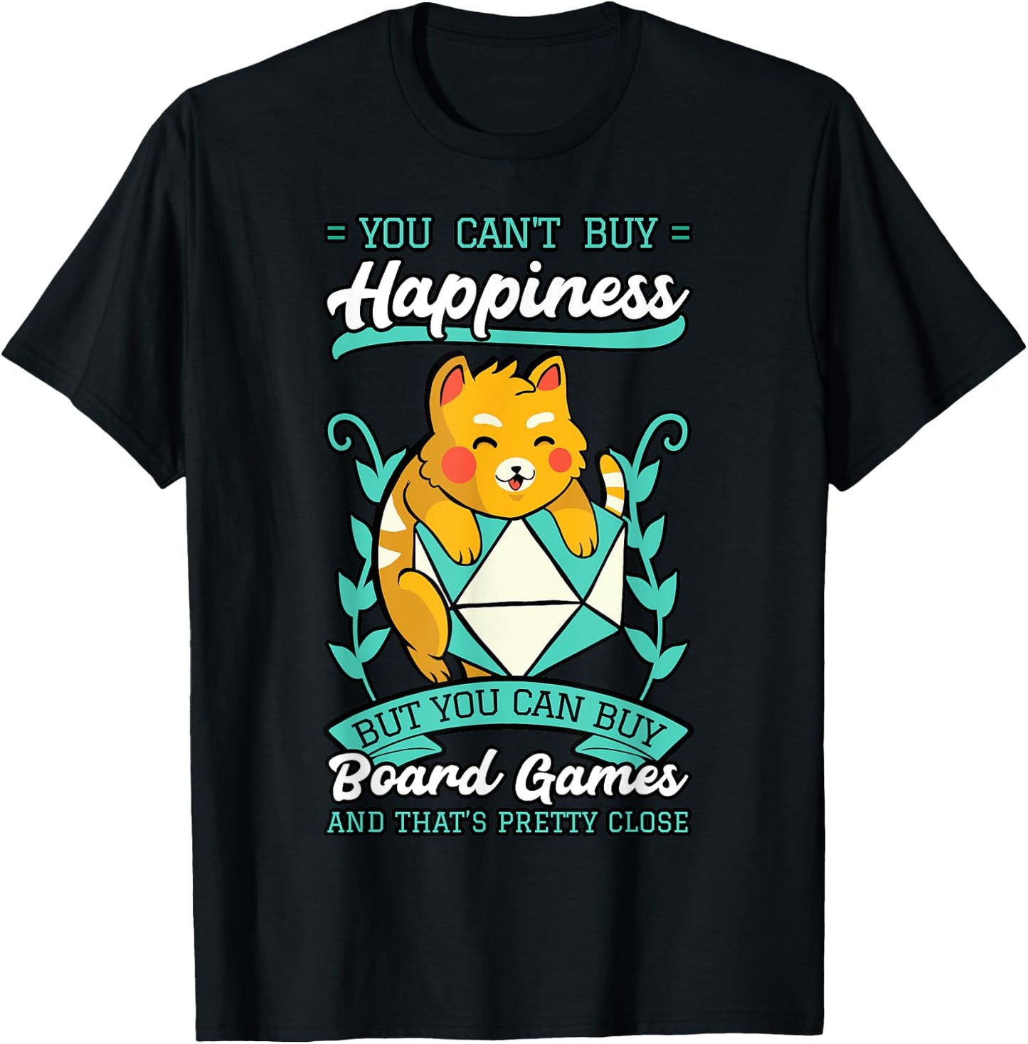 Boardgames Owner Tabletop Board Game Player Cat Lover T-Shirt - T-Shirt | Black