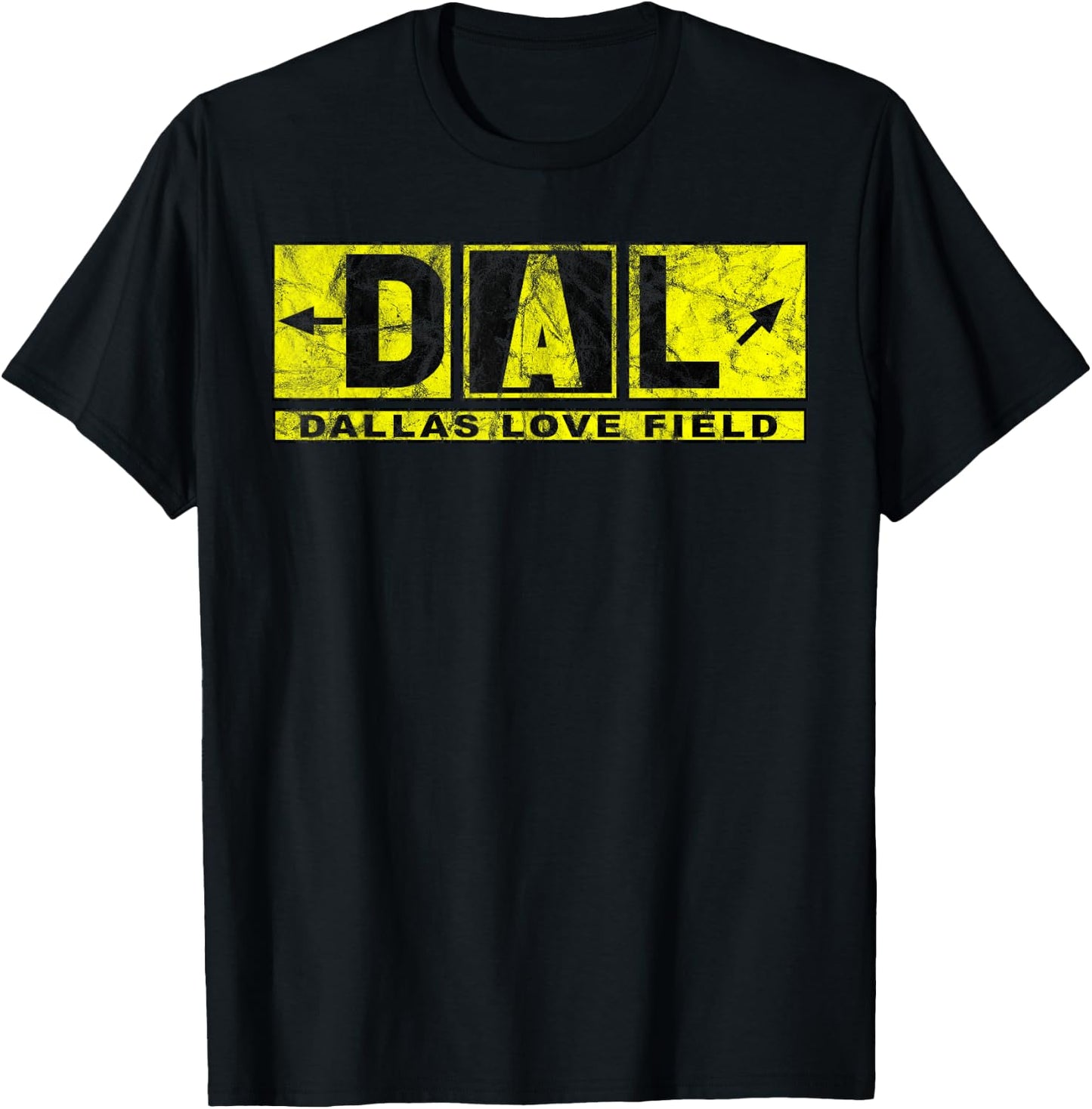 DAL Dallas Love Field Airport Taxiway Sign Pilot Vintage T-Shirt - T-Shirt | Black