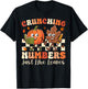 Crunching Numbers Just Like Leaves Pumpkin Fall Teacher T-Shirt - T-Shirt | Black
