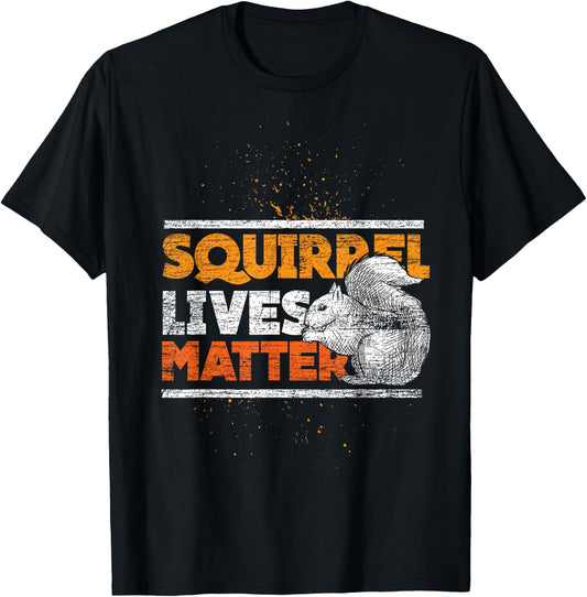 Nature Forest Lovers Squirrel T-Shirt - T-Shirt | Black