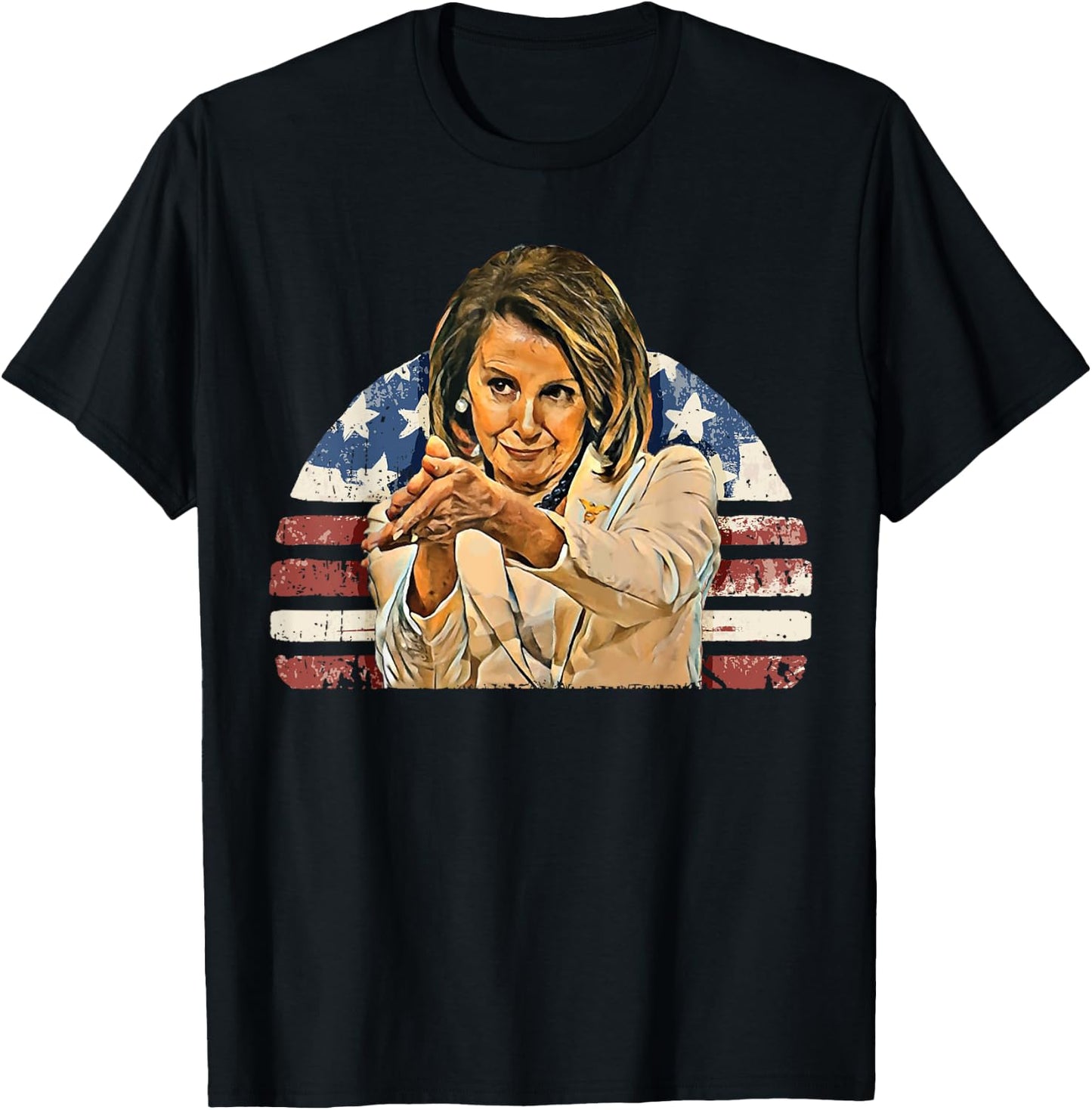 Nancy Pelosi CLAPPITY CLAP Gift Anti-Trump Flag T-Shirt - T-Shirt | Black