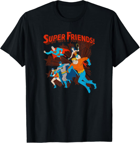 Justice League Super Friends Running T-Shirt - T-Shirt | Black
