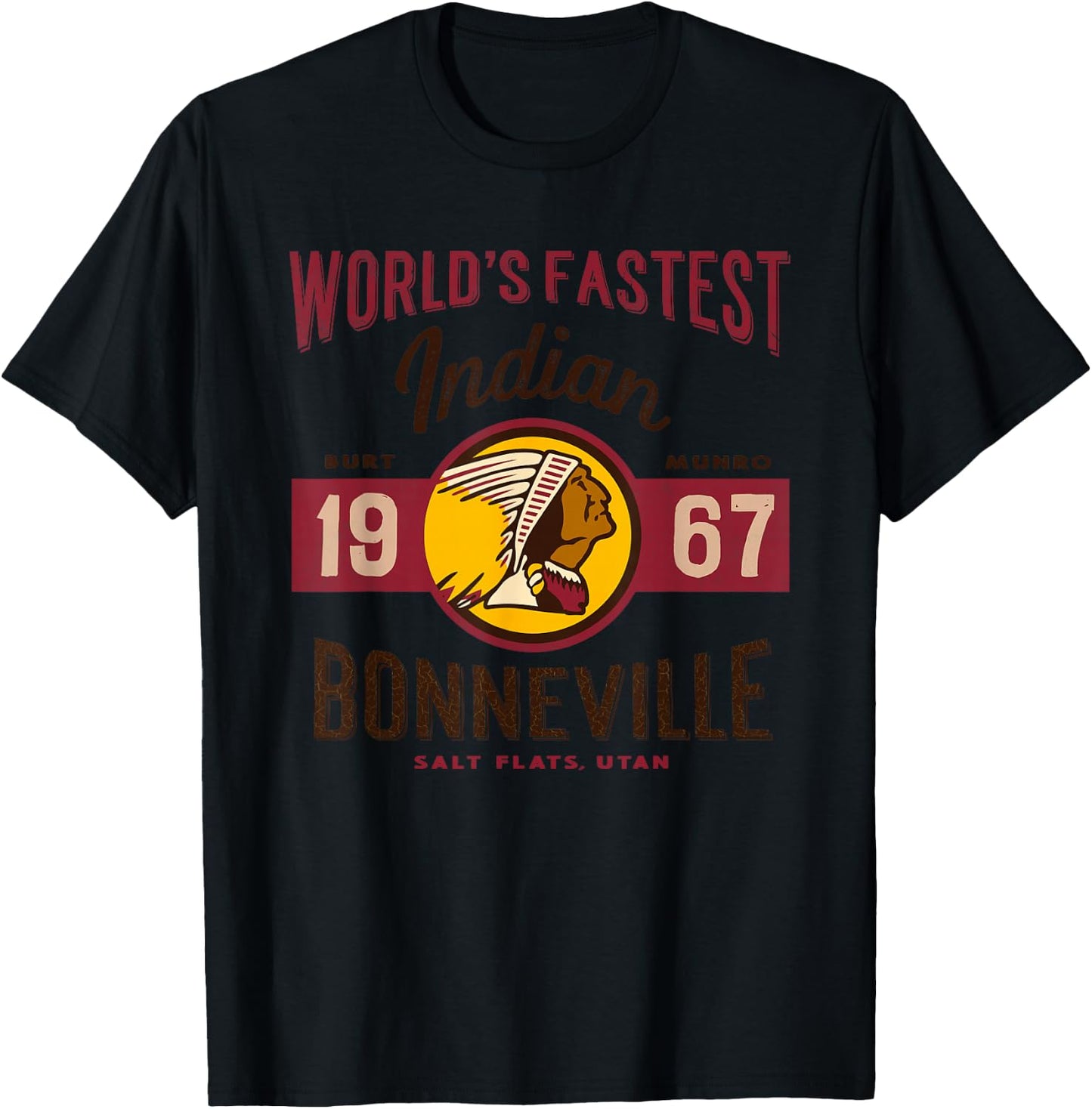 Vintage Motorcycle Utah Salt Flats Bonneville Race T Shirt T-Shirt - T-Shirt | Black