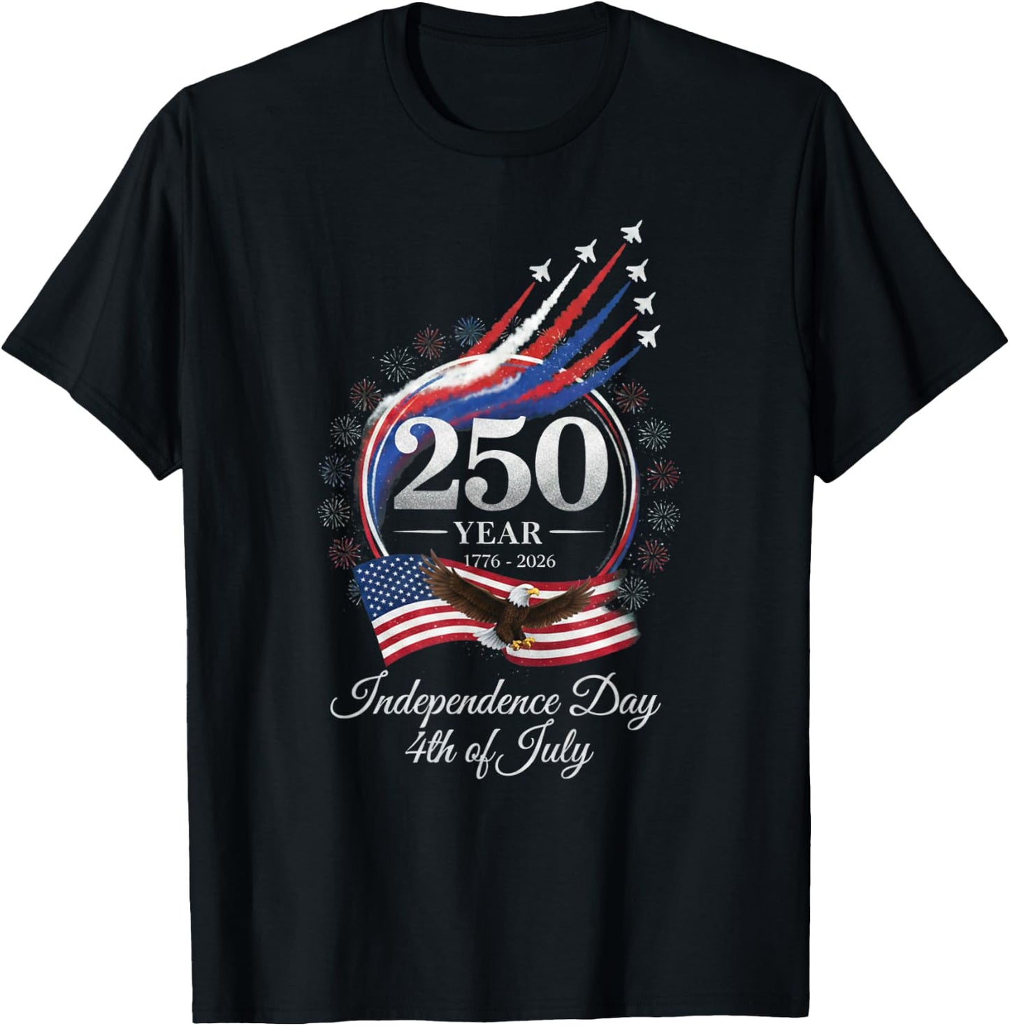 250th Anniversary USA 250 Years American Patriotic 4th July T-Shirt - T-Shirt | Black