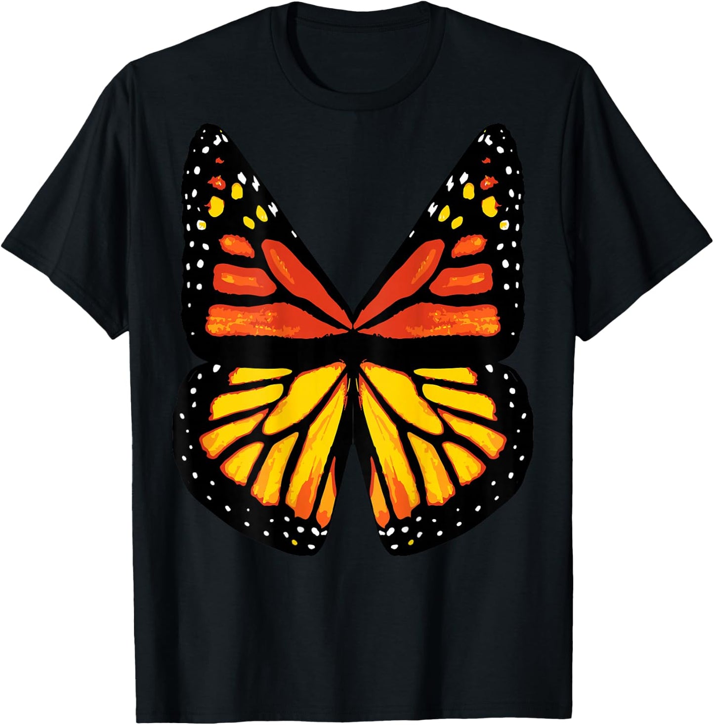 (Back Print) Monarch Butterfly Wings Shirt Women's Costume T-Shirt - T-Shirt | Black