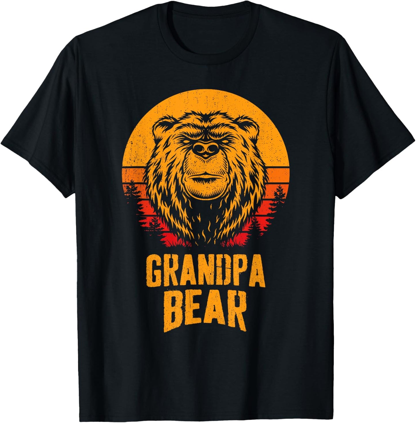 Grandpa Bear Shirt Funny Fathers Day Shirt Matching Gift T-Shirt - T-Shirt | Black