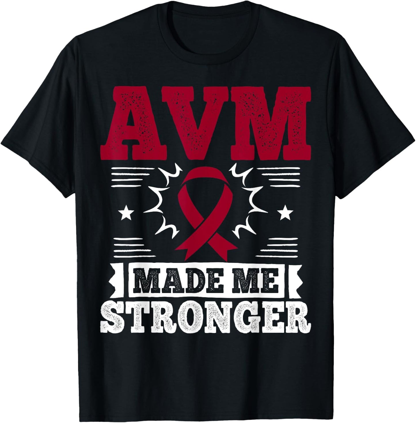 Arteriovenous Malformation Burgundy Ribbon T-Shirt - T-Shirt | Black