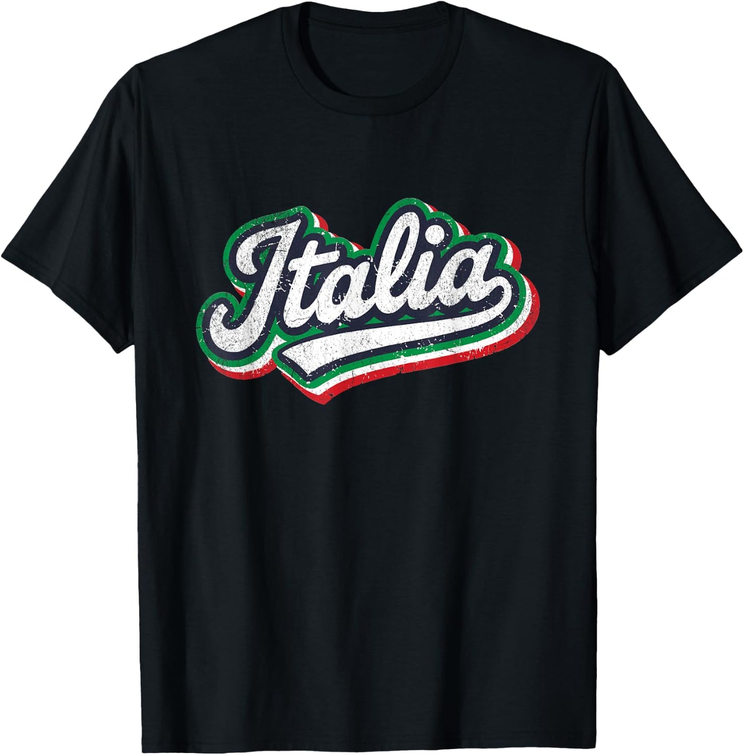 Italia Flag Italian Italy Italiano Souvenir Family Heritage T-Shirt - T-Shirt | Black