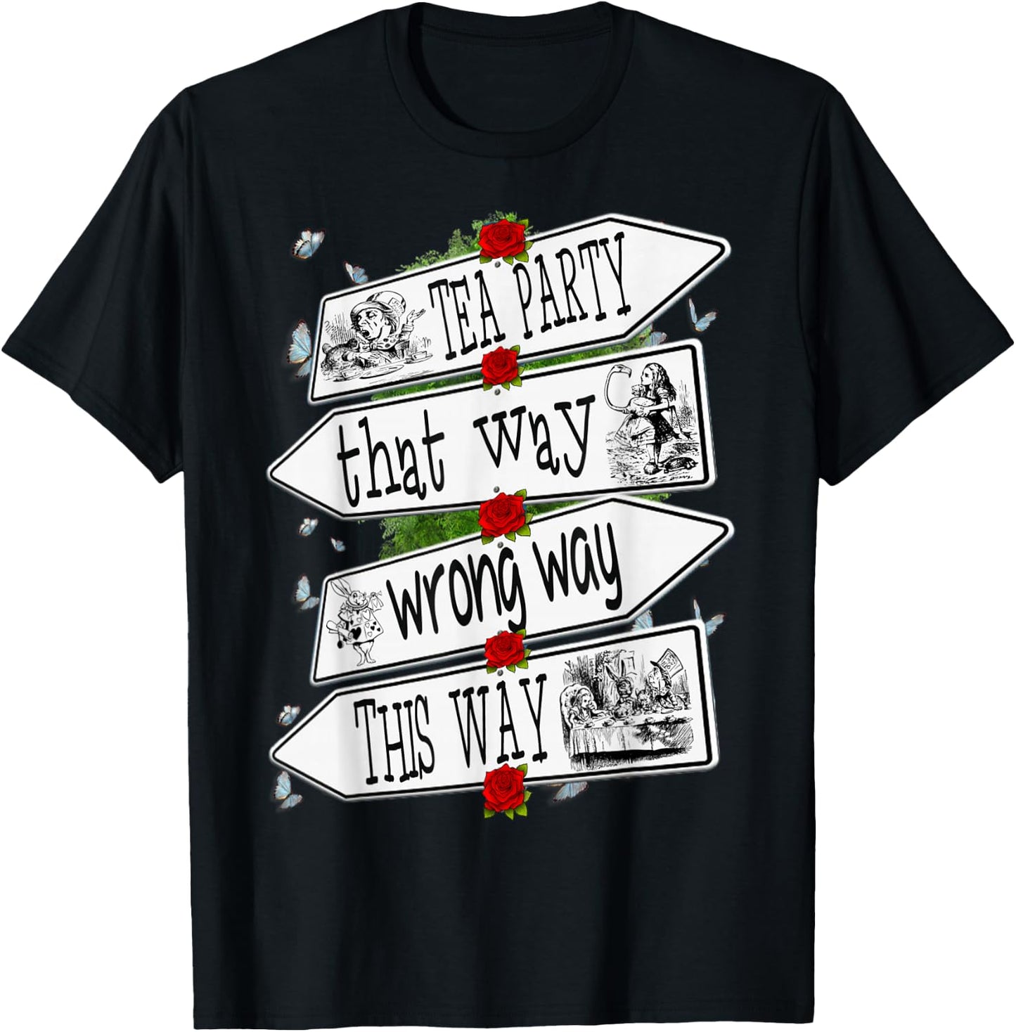 Alice in Wonderland-Men Women Kids T Shirt T-Shirt - T-Shirt | Black