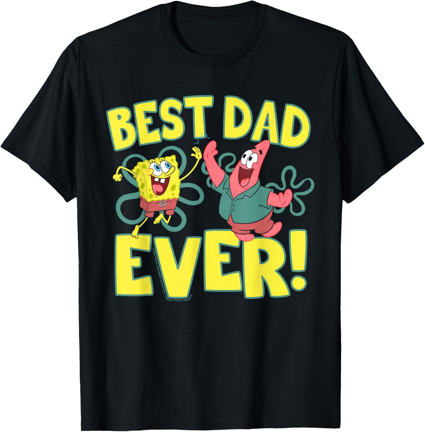 Spongebob Squarepants Father's Day Best Dad Ever T-Shirt - T-Shirt | Black