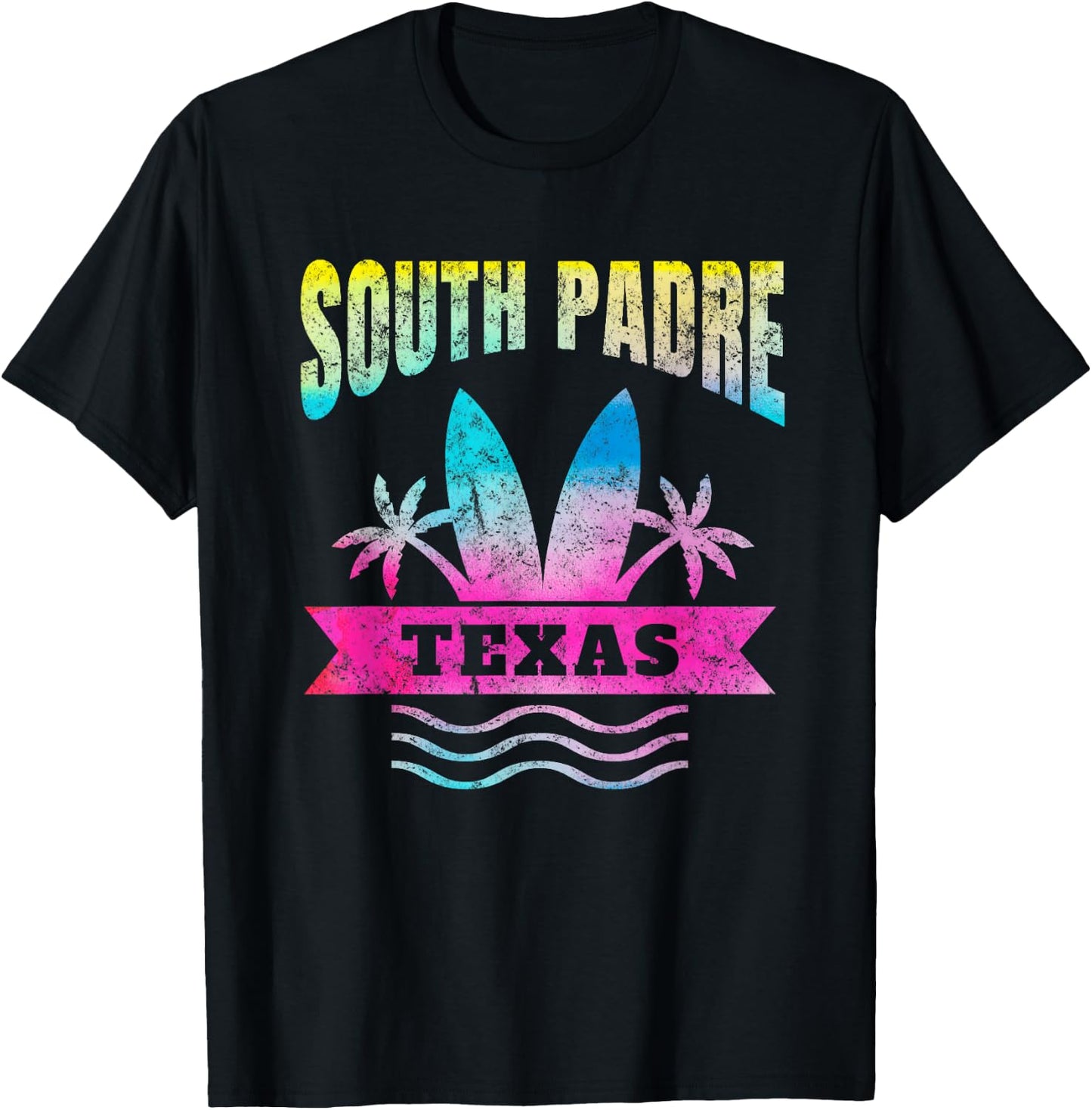 South Padre Island Texas Vacation T-Shirt - T-Shirt | Black