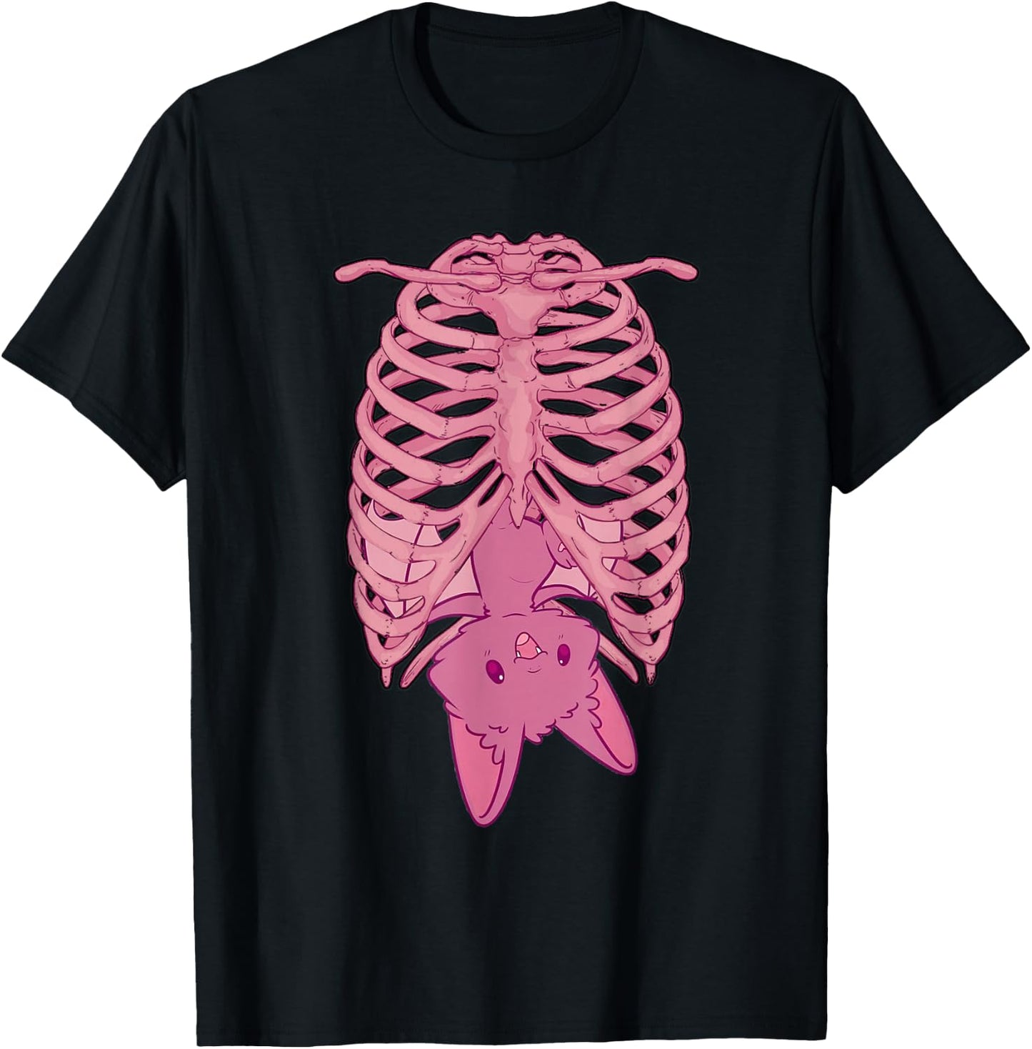 Halloween Nu Goth Pink Bat Pastel Goth T-Shirt - T-Shirt | Black