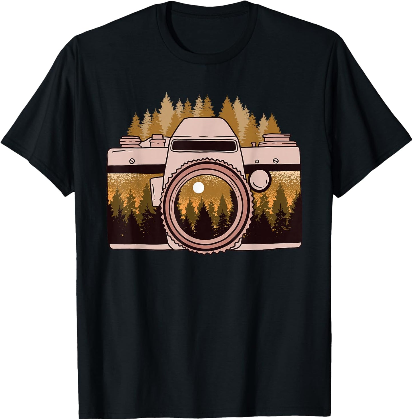 Camera Nature Photography Forest Photographer Gift T-Shirt - T-Shirt | Black