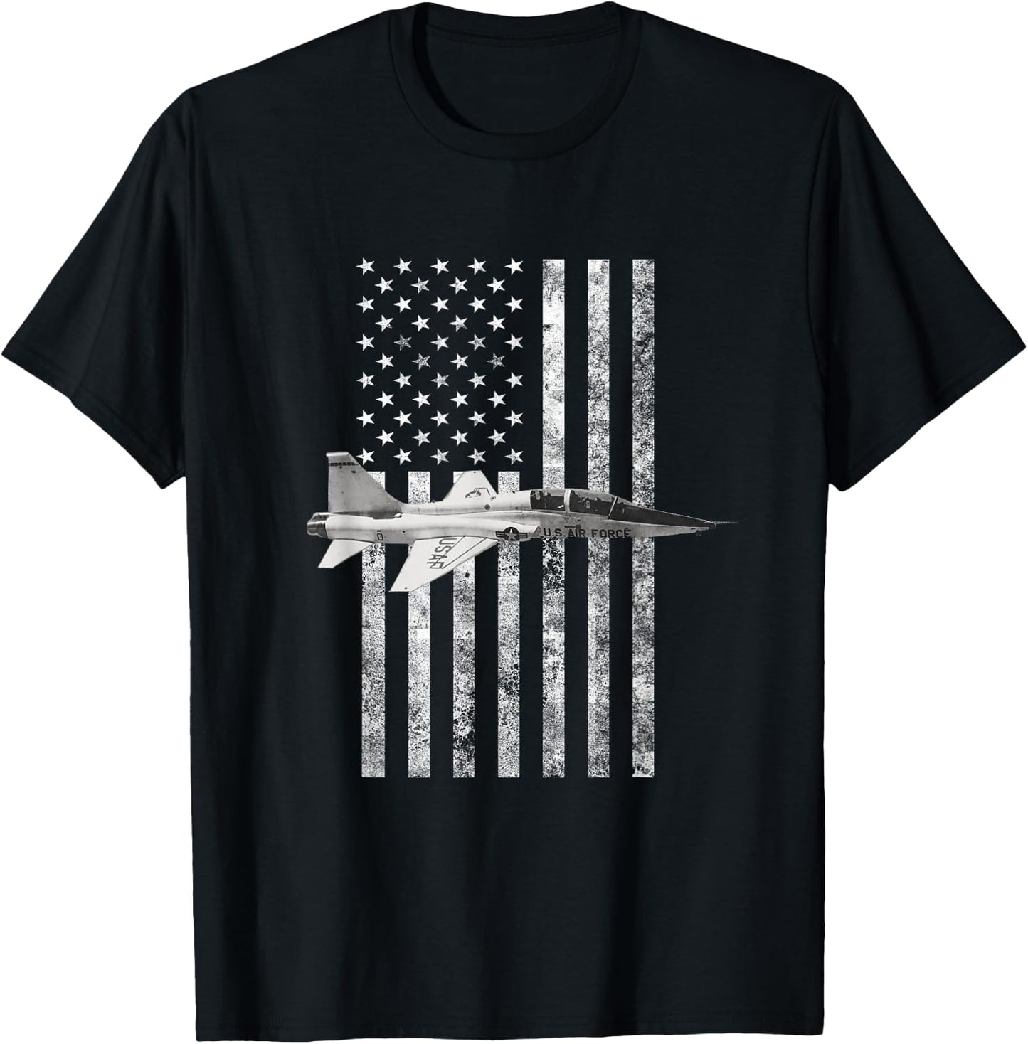 T-38 Talon American USA Flag - Military Women Kids Men T-Shirt - T-Shirt | Black