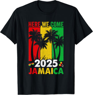 Jamaica 2025 Here We Come Matching Family Vacation Trip T-Shirt - T-Shirt | Black