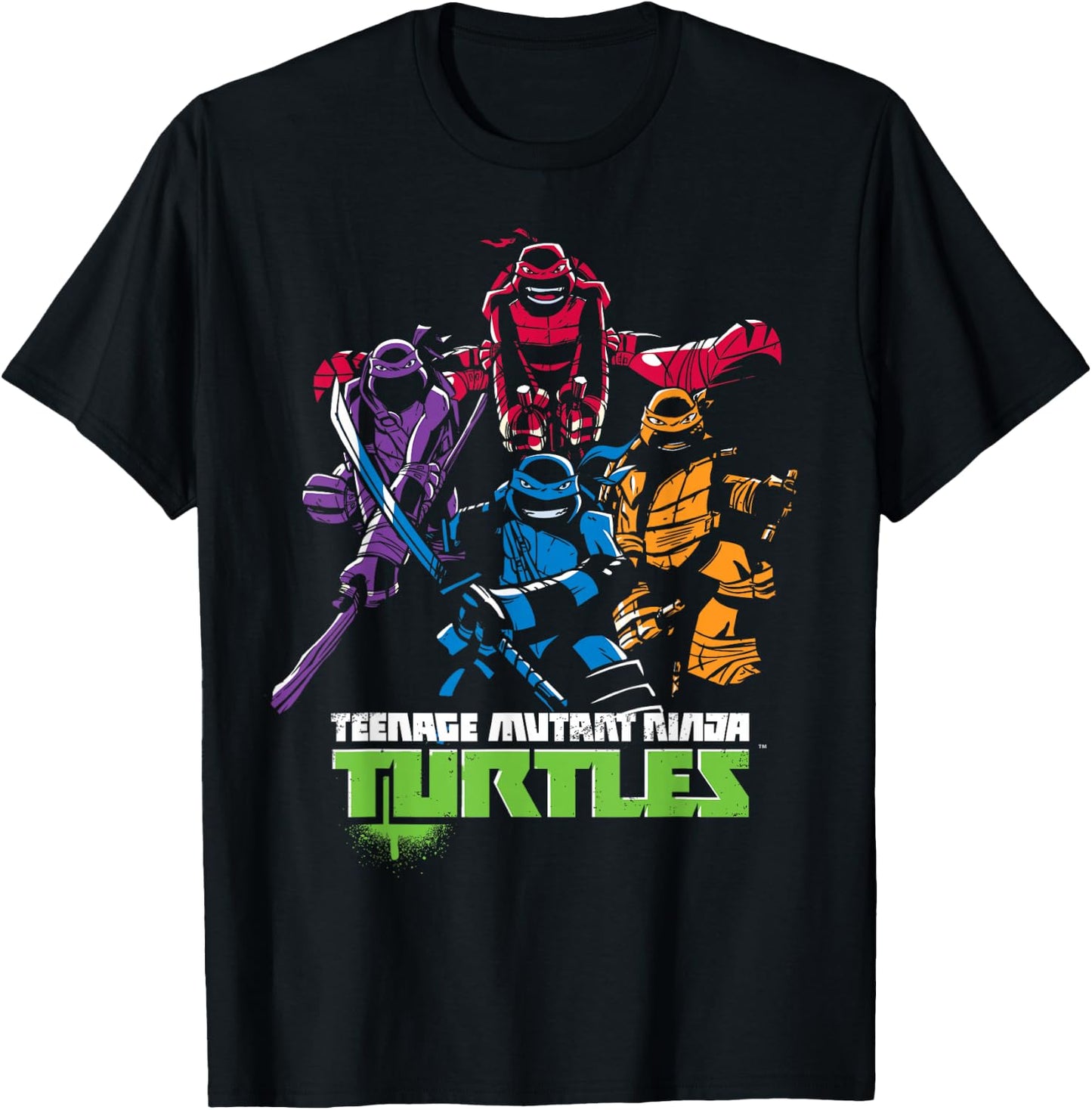 Teenage Mutant Ninja Turtles Minimal Attack Design T-Shirt - T-Shirt | Black