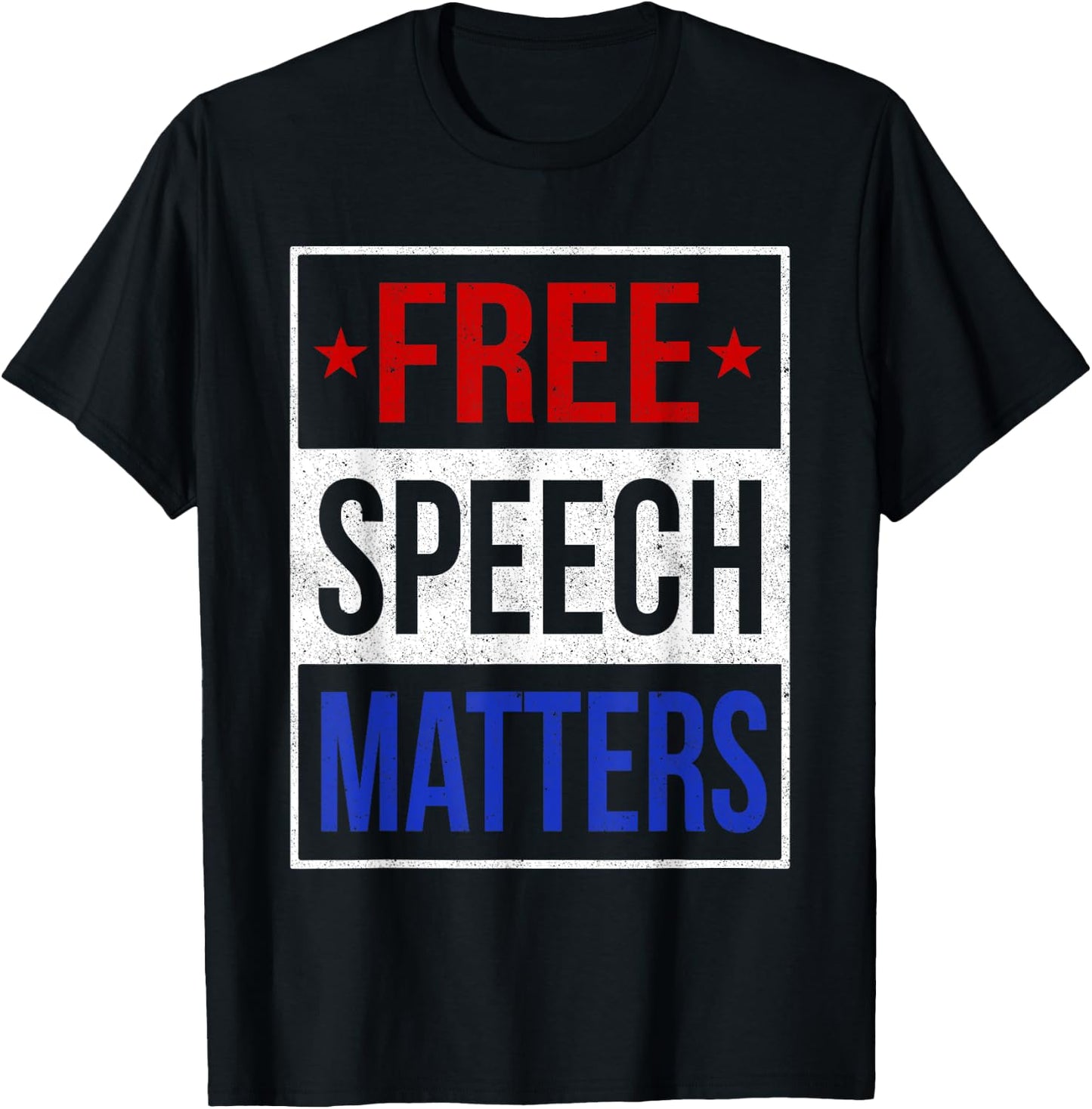 Free Speach Matters political statement First Amendment T-Shirt - T-Shirt | Black