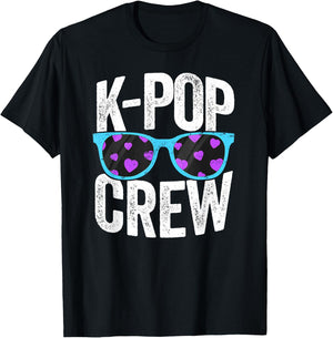 K-Pop Crew K-Pop Korean Korea Boy Band Group Merch T-Shirt - T-Shirt | Black