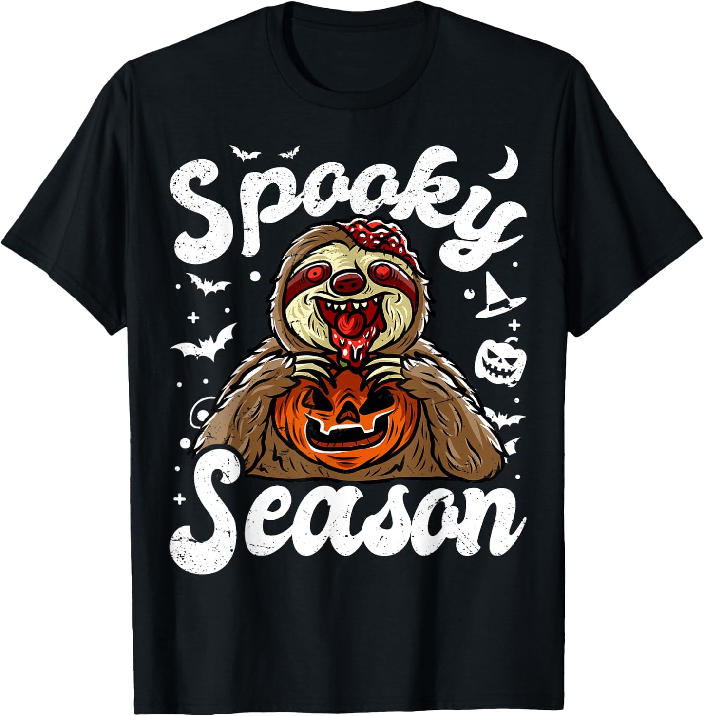 Sloth Boo Zombie Trick Or Treat Halloween Costume T-Shirt - T-Shirt | Black