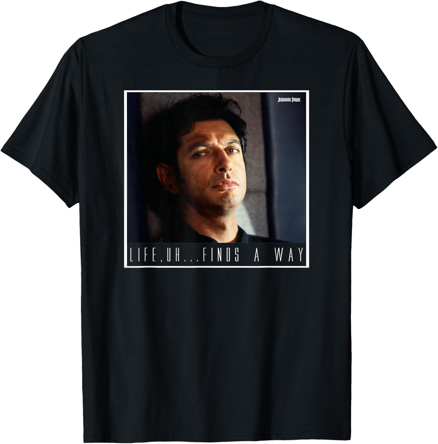 Jurassic Park Ian Malcolm Life Finds A Way Graphic T-Shirt - T-Shirt | Black