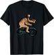 Sloth Riding a Bicycle Eating Pizza , Fatbike T-Shirt - T-Shirt | Black