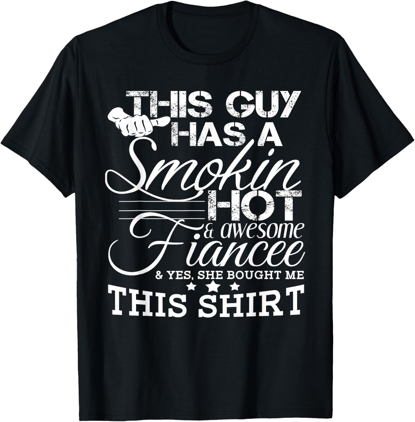 Funny Boyfriend Engaged Fiance Gift Engagement Shirt T-Shirt - T-Shirt | Black