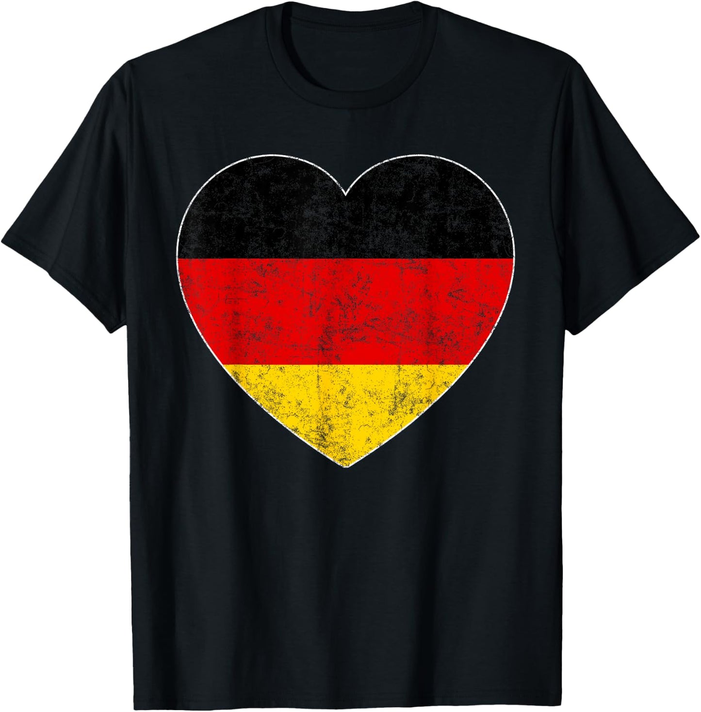Oktoberfest T Shirt German Flag Heart Germany Gift Mom Wife T-Shirt - T-Shirt | Black