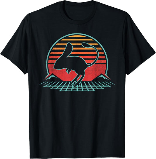 Jerboa Lover Animal Retro Vintage 80s Style T-Shirt - T-Shirt | Black