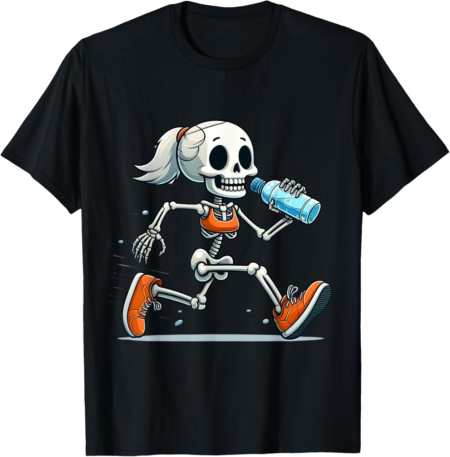 Running Skeleton Halloween Costume Spooky Runners Lover T-Shirt - T-Shirt | Black