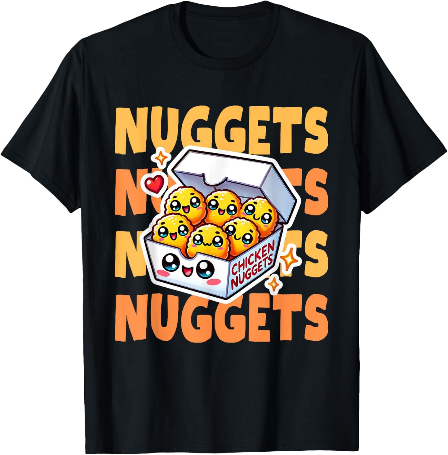 Chicken Nuggets Box Cute Kawaii T-Shirt - T-Shirt | Black