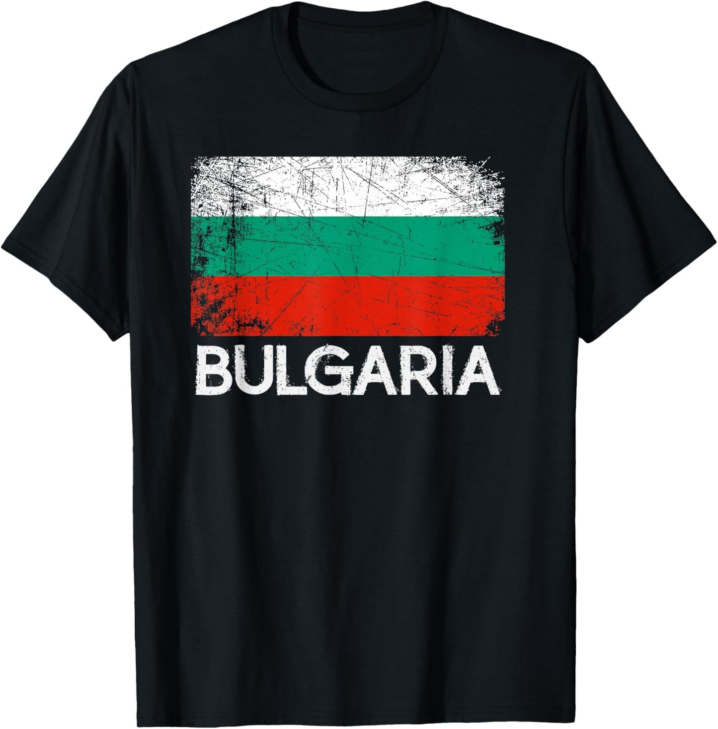 Bulgarian Flag | Vintage Made In Bulgaria Gift T-Shirt - T-Shirt | Black