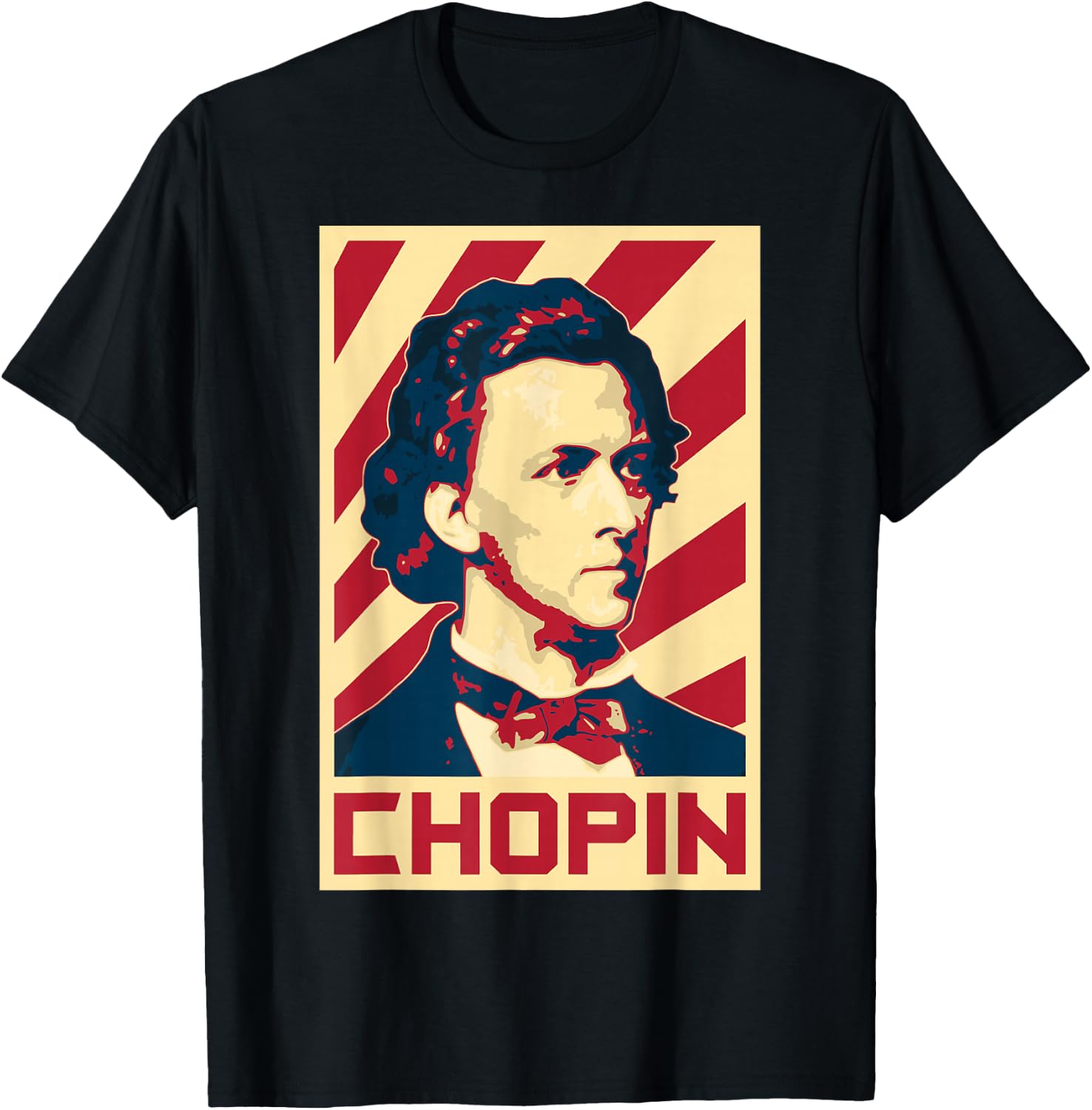 Frederic Chopin Retro Propaganda Classical Music Composer T-Shirt - T-Shirt | Black