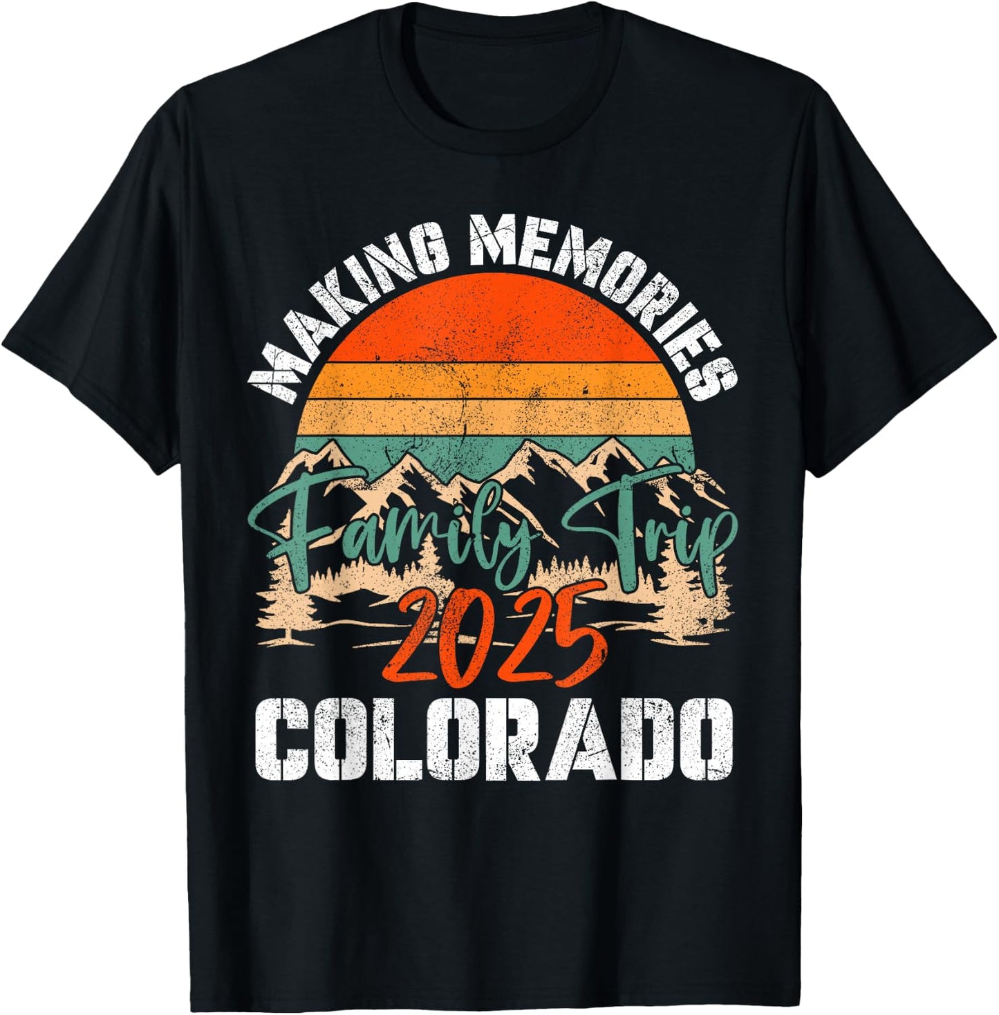 Colorado Family Trip 2025 Mountain Camping Cousin Crew Match T-Shirt - T-Shirt | Black