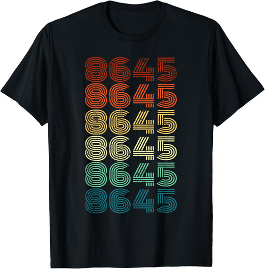 8645 Anti Trump 86 45 Retro Vintage 80s style T shirt Gift T-Shirt - T-Shirt | Black