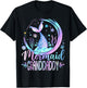 Mermaid Granddaddy Family Matching Girl Birthday Party T-Shirt - T-Shirt | Black