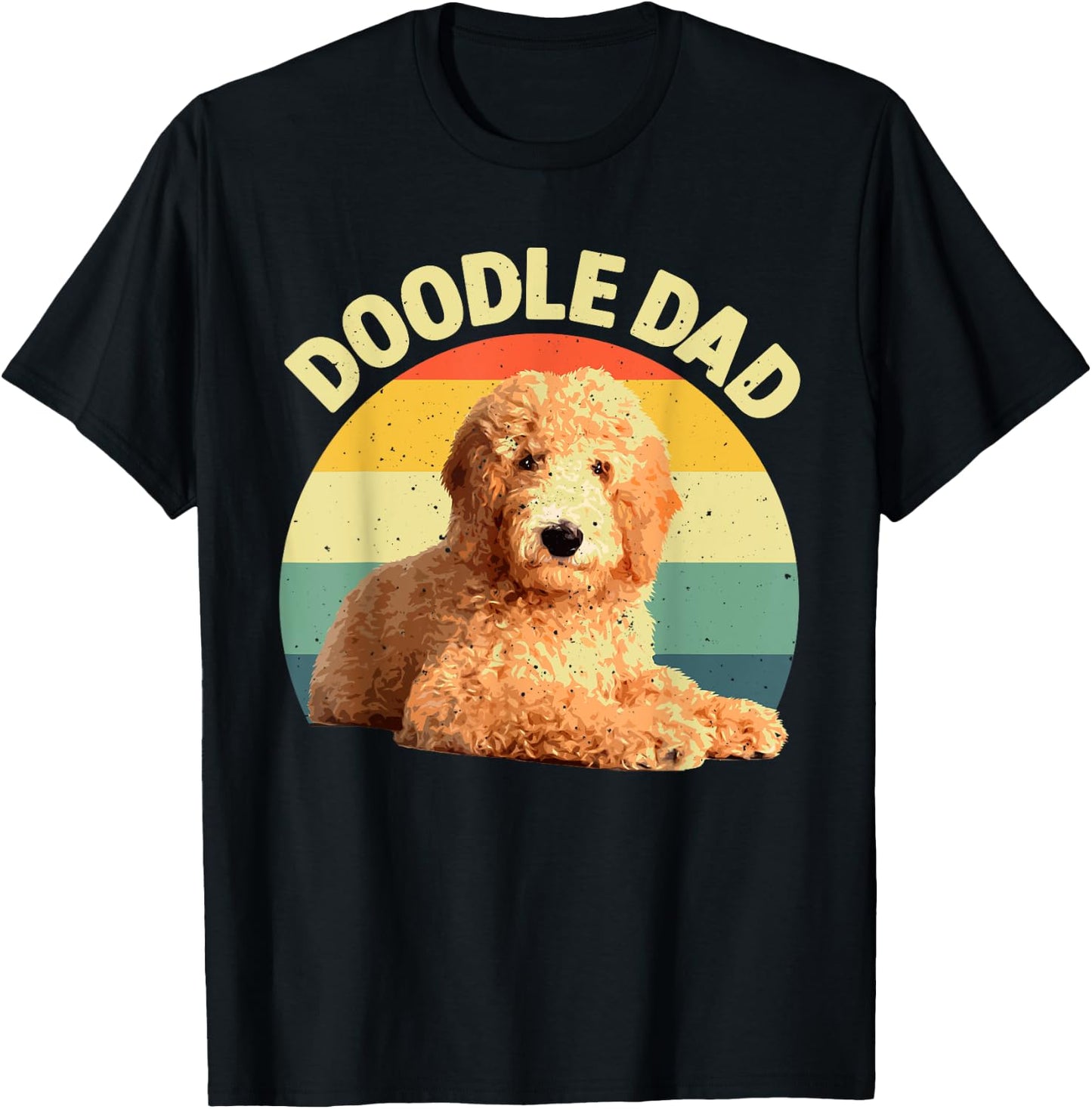 Funny Doodle Dad Art Papa Daddy Goldendoodle Lover T-Shirt - T-Shirt | Black